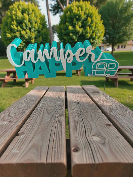Happy Camper Block Sign
